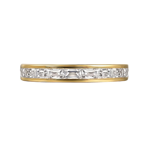 14K Yellow Gold Channel Set Baguette Diamond Anniversary Band