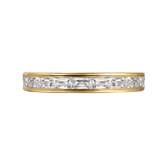 14K Yellow Gold Channel Set Baguette Diamond Anniversary Band angle 6