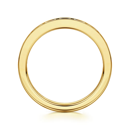 14K Yellow Gold Channel Set Baguette Diamond Anniversary Band