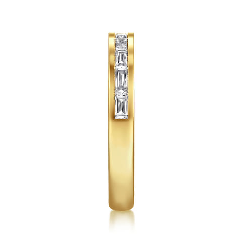 14K Yellow Gold Channel Set Baguette Diamond Anniversary Band