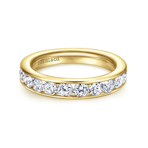 14K Yellow Gold Channel Set Diamond Anniversary Band