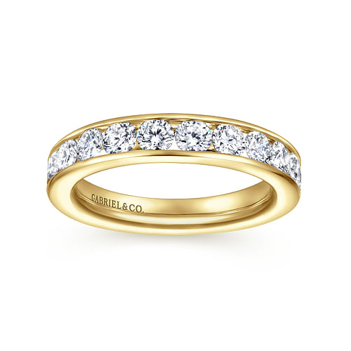 14K Yellow Gold Channel Set Diamond Anniversary Band