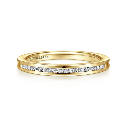 14K Yellow Gold Channel Set Diamond Anniversary Band