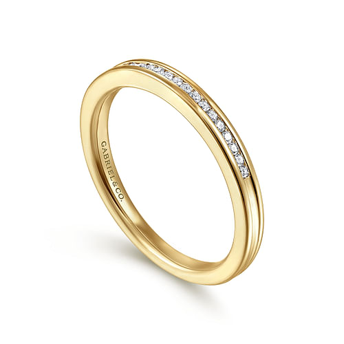 14K Yellow Gold Channel Set Diamond Anniversary Band