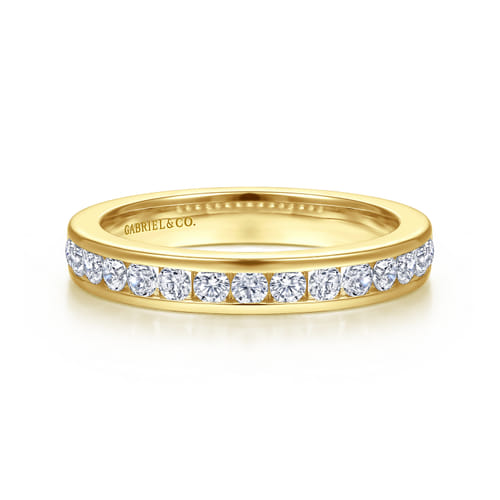14K Yellow Gold Channel Set Diamond Anniversary Band