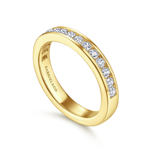 14K Yellow Gold Channel Set Diamond Anniversary Band