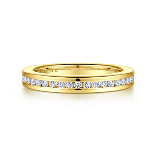 14K Yellow Gold Channel Set Diamond Anniversary Band