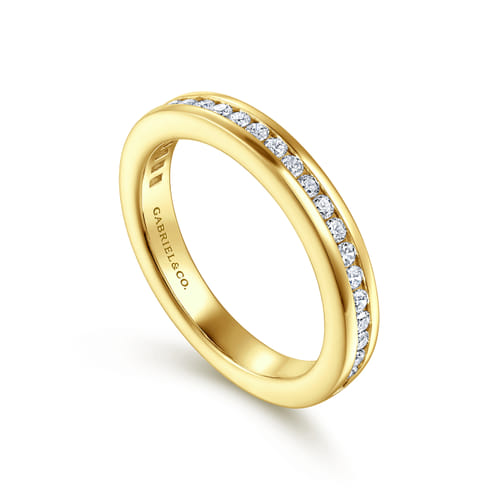 14K Yellow Gold Channel Set Diamond Anniversary Band
