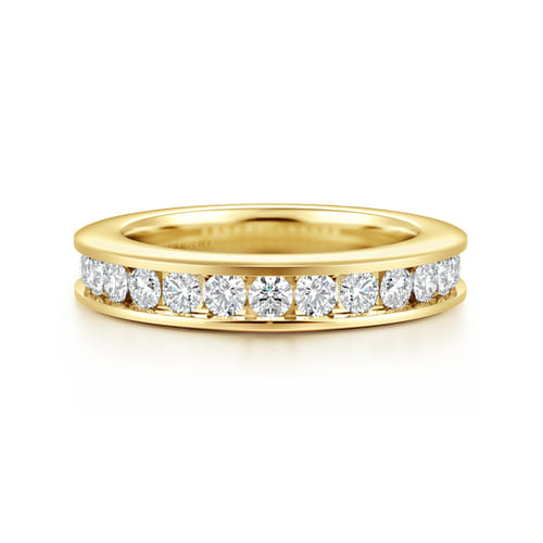 14K Yellow Gold Channel Set Diamond Anniversary Band