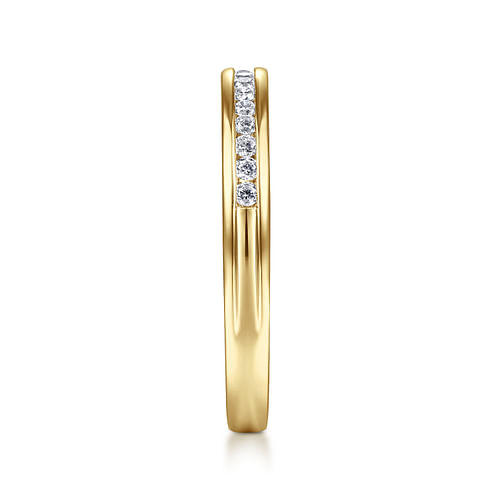 14K Yellow Gold Channel Set Diamond Anniversary Band