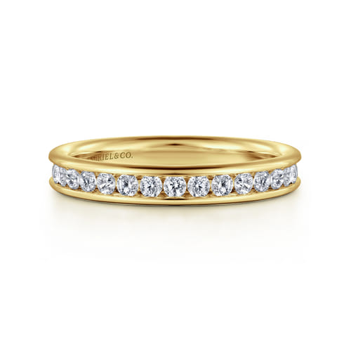 14K Yellow Gold Channel Set Diamond Anniversary Band