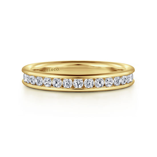 14K Yellow Gold Channel Set Diamond Anniversary Band