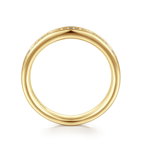 14K Yellow Gold Channel Set Diamond Anniversary Band