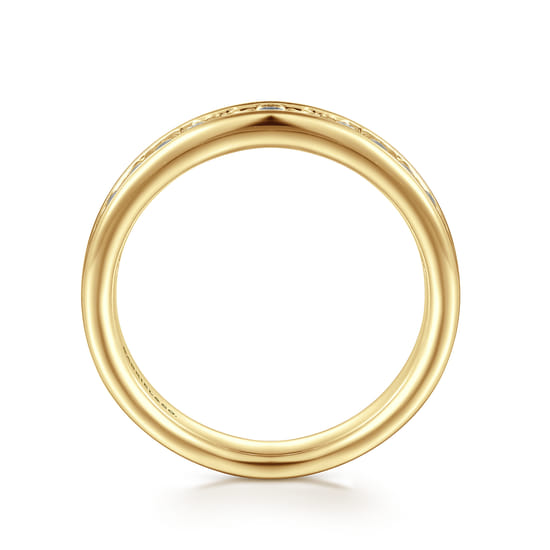 14K Yellow Gold Channel Set Diamond Anniversary Band angle 2