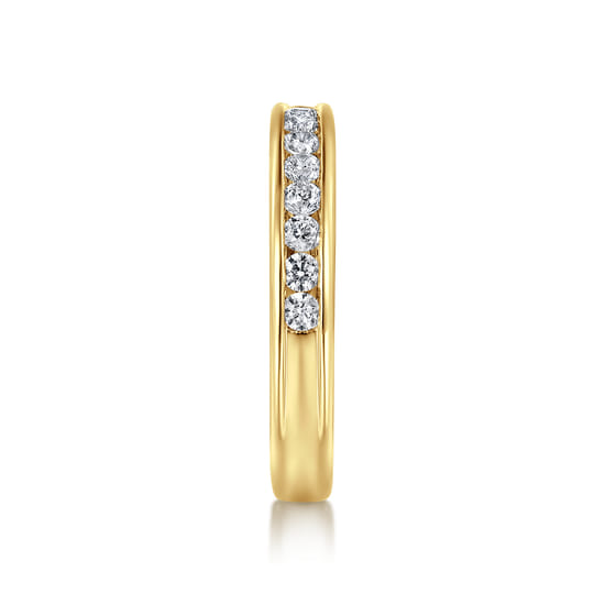 14K Yellow Gold Channel Set Diamond Anniversary Band angle 4