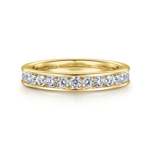 14K Yellow Gold Channel Set Diamond Anniversary Band