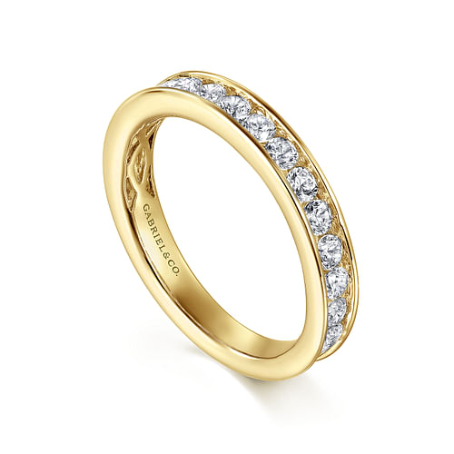 14K Yellow Gold Channel Set Diamond Anniversary Band