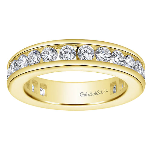 14K Yellow Gold Channel Set Diamond Eternity  Band