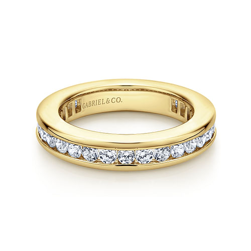 14K Yellow Gold Channel Set Diamond Eternity Band