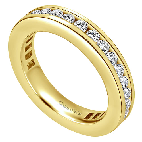 14K Yellow Gold Channel Set Diamond Eternity Band