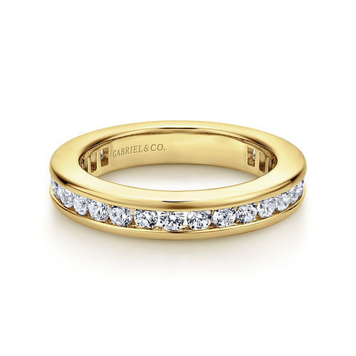 14K Yellow Gold Channel Set Diamond Eternity Band