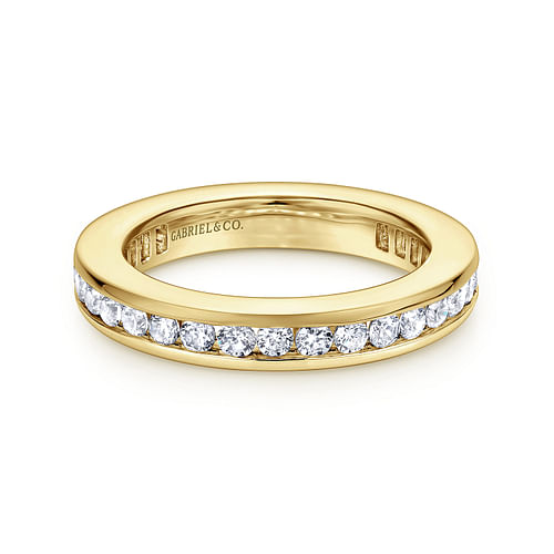 14K Yellow Gold Channel Set Diamond Eternity Band