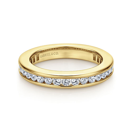 14K Yellow Gold Channel Set Diamond Eternity Band