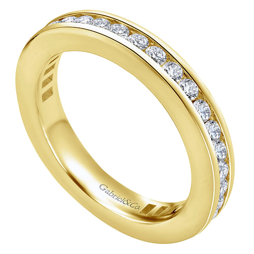 14K Yellow Gold Channel Set Diamond Eternity Band