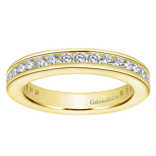 14K Yellow Gold Channel Set Diamond Eternity Band