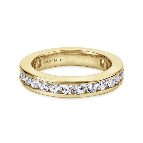 14K Yellow Gold Channel Set Diamond Eternity Band