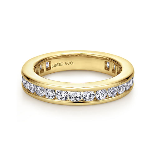 14K Yellow Gold Channel Set Diamond Eternity Band