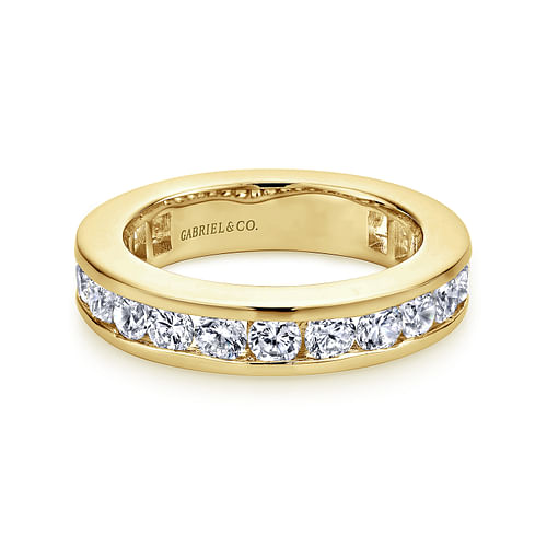 14K Yellow Gold Channel Set Diamond Eternity Band