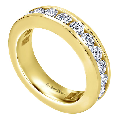 14K Yellow Gold Channel Set Diamond Eternity Band