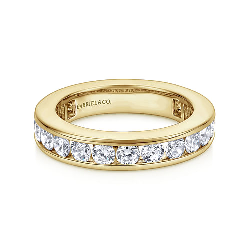 14K Yellow Gold Channel Set Diamond Eternity Band