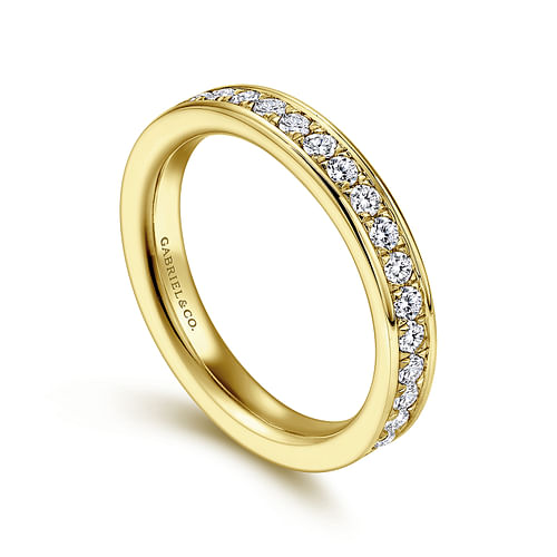 14K Yellow Gold Channel Set Diamond Eternity Band