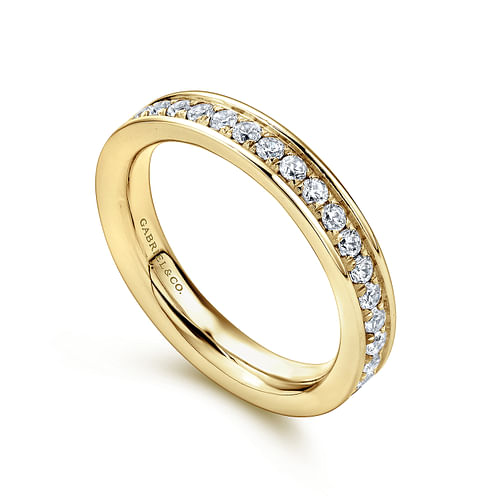 14K Yellow Gold Channel Set Diamond Eternity Band