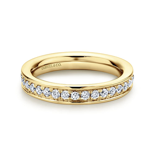 14K Yellow Gold Channel Set Diamond Eternity Band