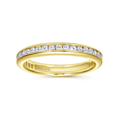 14K Yellow Gold Channel Set Diamond Eternity Band