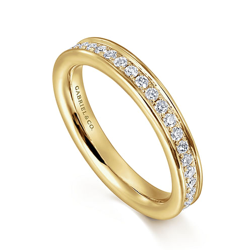 14K Yellow Gold Channel Set Diamond Eternity Band