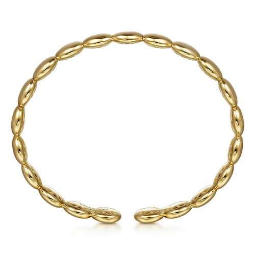 14K Yellow Gold Circle Cuff Bangle