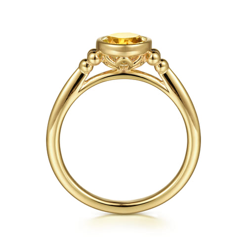 14K Yellow Gold Citrine Bujukan Promise Ring