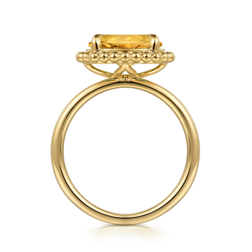 14K Yellow Gold Citrine Bujukan Promise Ring