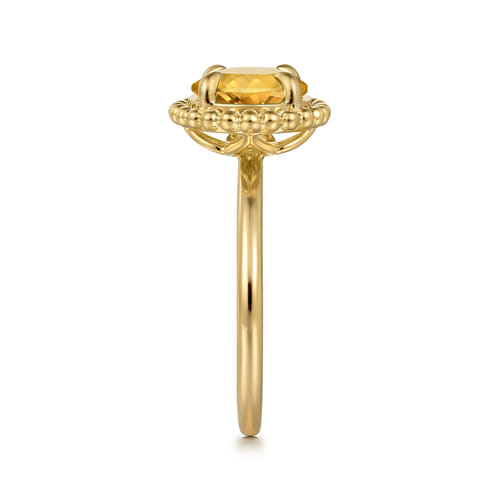 14K Yellow Gold Citrine Bujukan Promise Ring