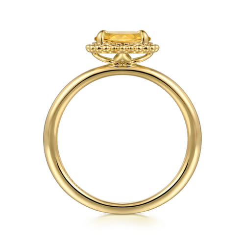 14K Yellow Gold Citrine Bujukan Promise Ring