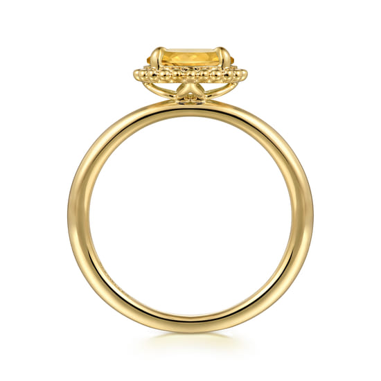 14K Yellow Gold Citrine Bujukan Promise Ring angle 2