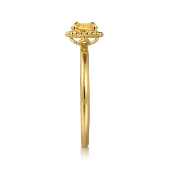 14K Yellow Gold Citrine Bujukan Promise Ring angle 4