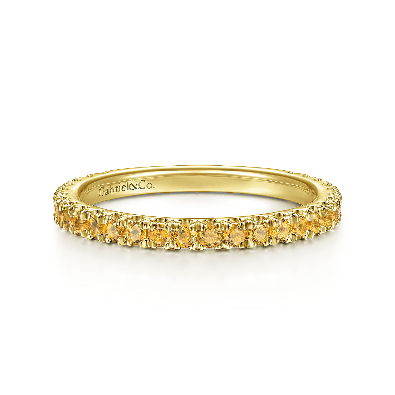 14K Yellow Gold Citrine Stackable Ring