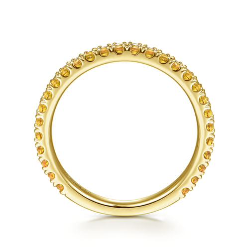 14K Yellow Gold Citrine Stackable Ring