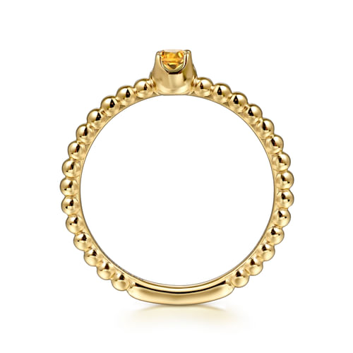 14K Yellow Gold Citrine Stackable Ring