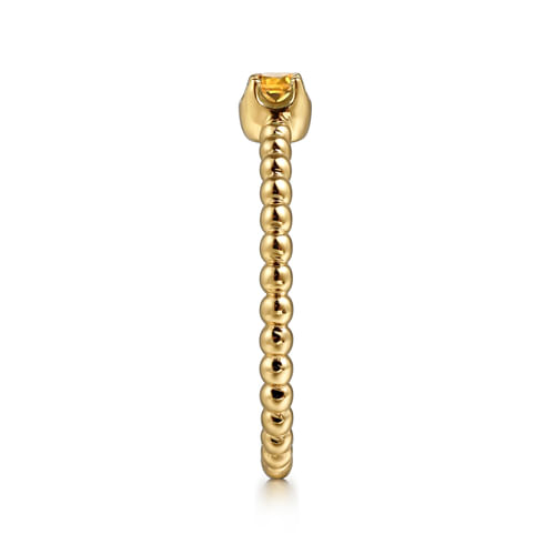 14K Yellow Gold Citrine Stackable Ring